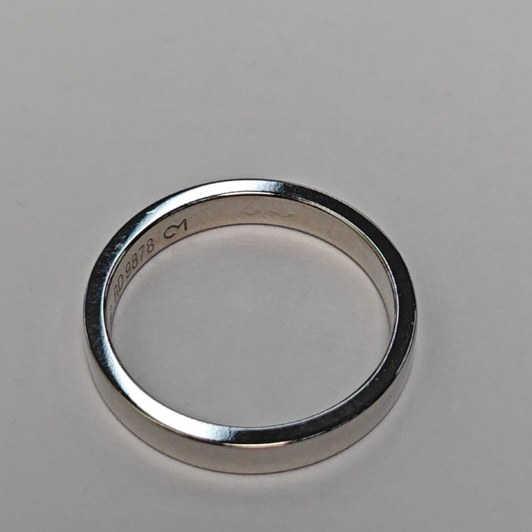 C DE CARTIER Platinum 950 Silver Ring EU 51