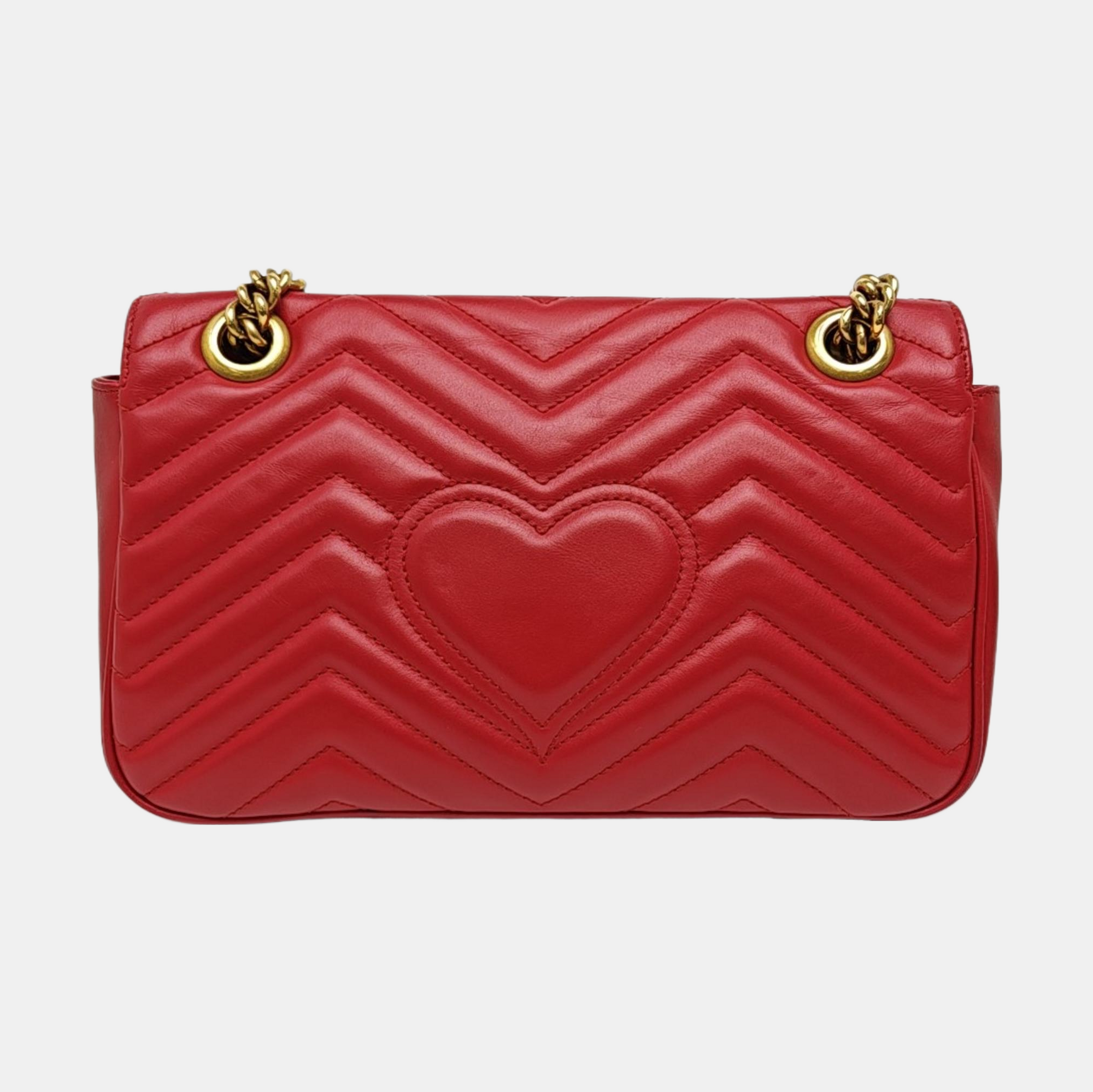 GG Marmont Medium Quilted Calfskin Red