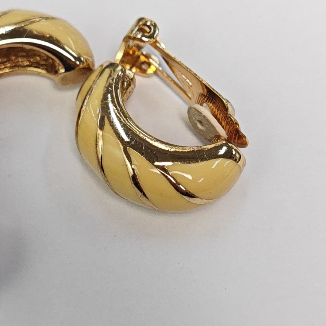 Metal Gold Clip On Earrings