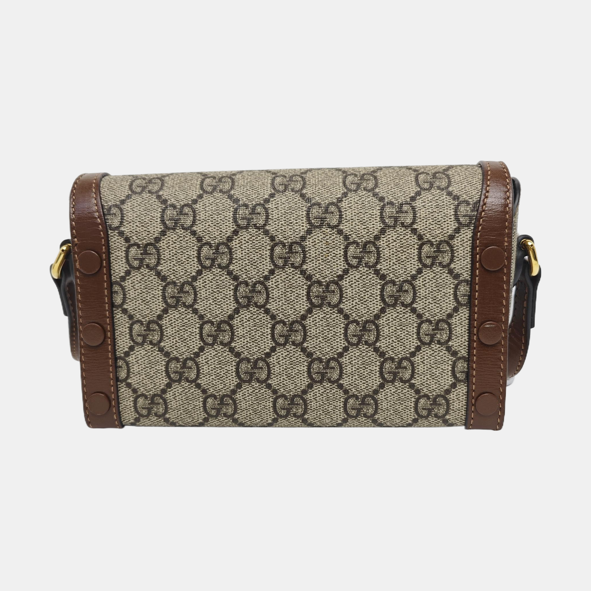 Horsebit 1955 Mini Monogram Coated Canvas Beige