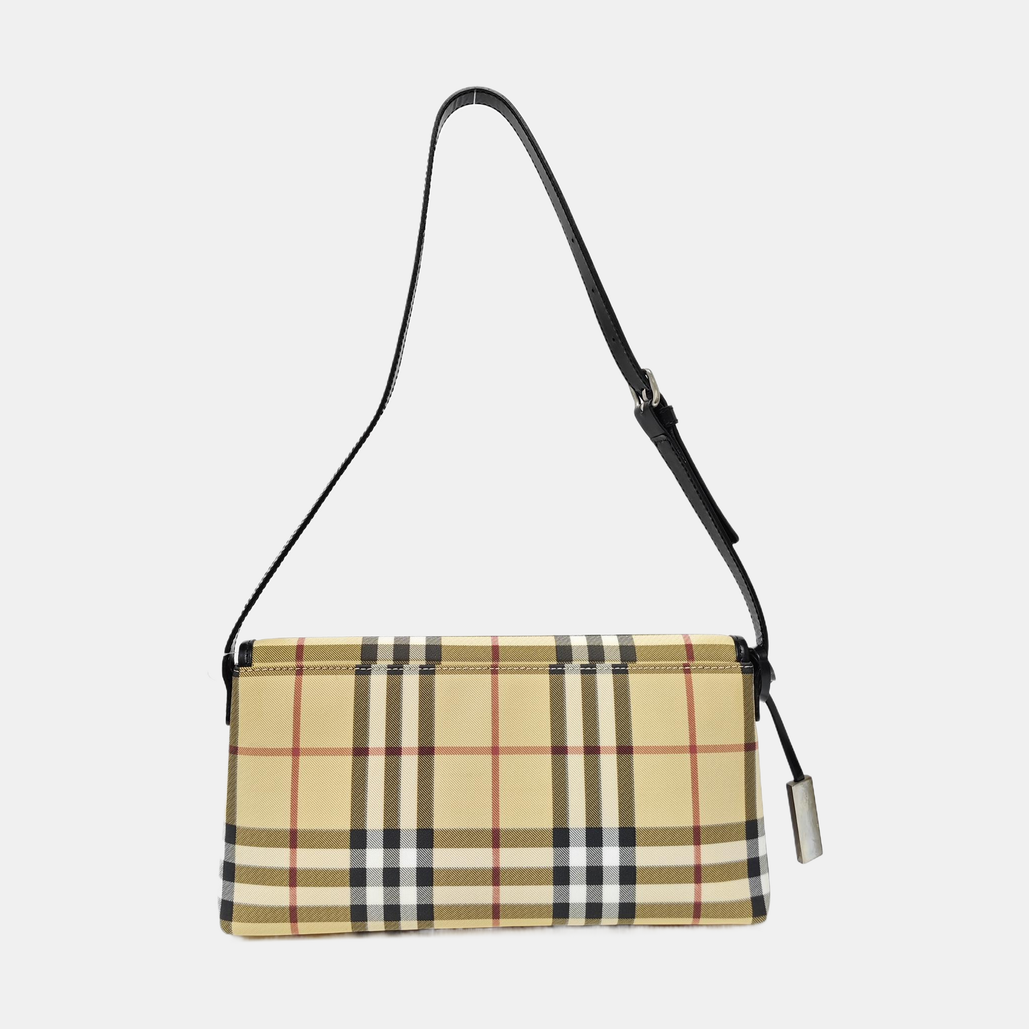 Coated Canvas Shoulder Bag Brown