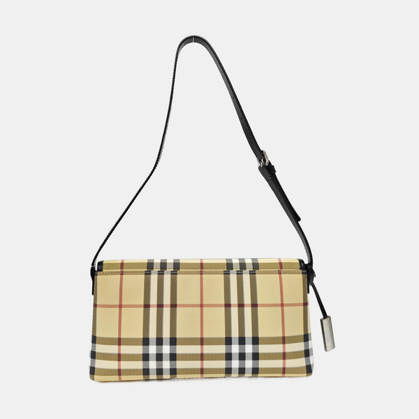 Coated Canvas Shoulder Bag Brown