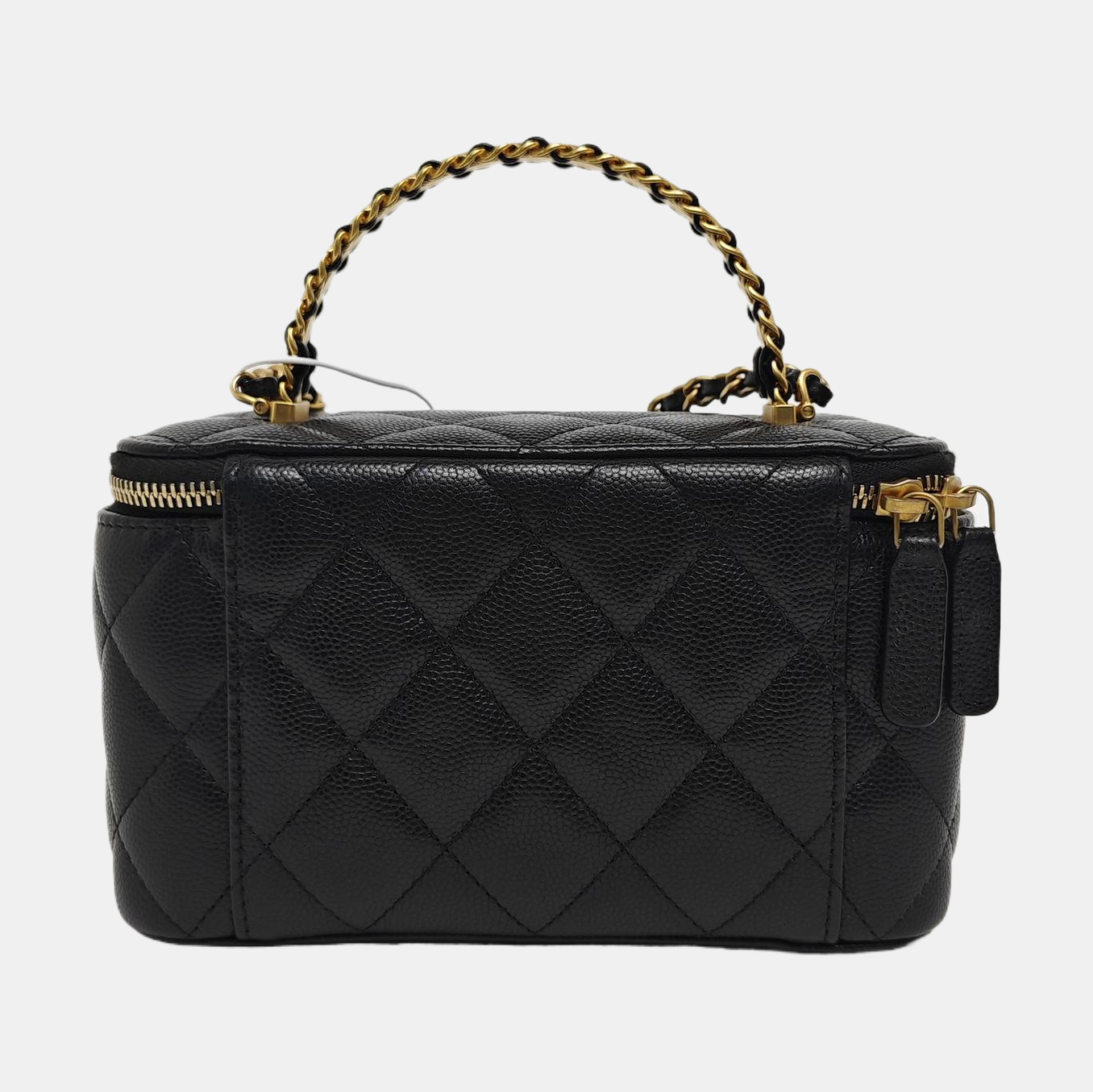VANITY CASE Small Quilted Grained Calfskin Black