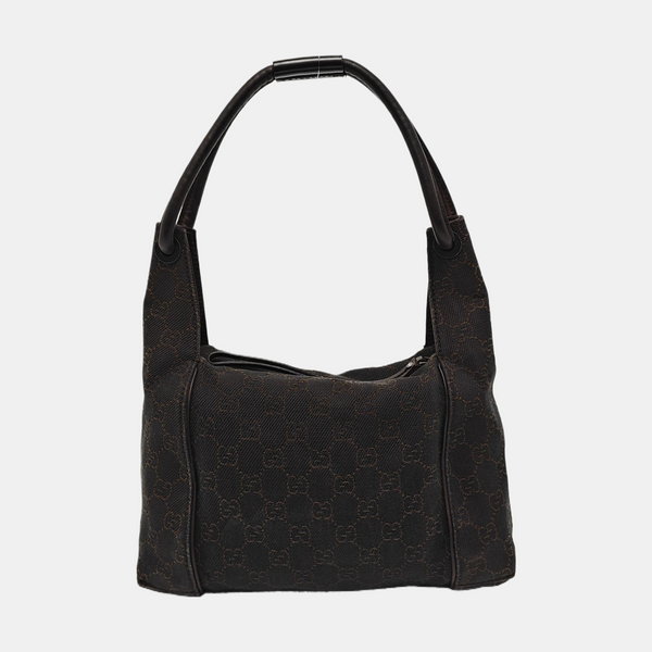 Monogram Canvas Shoulder Bag Brown