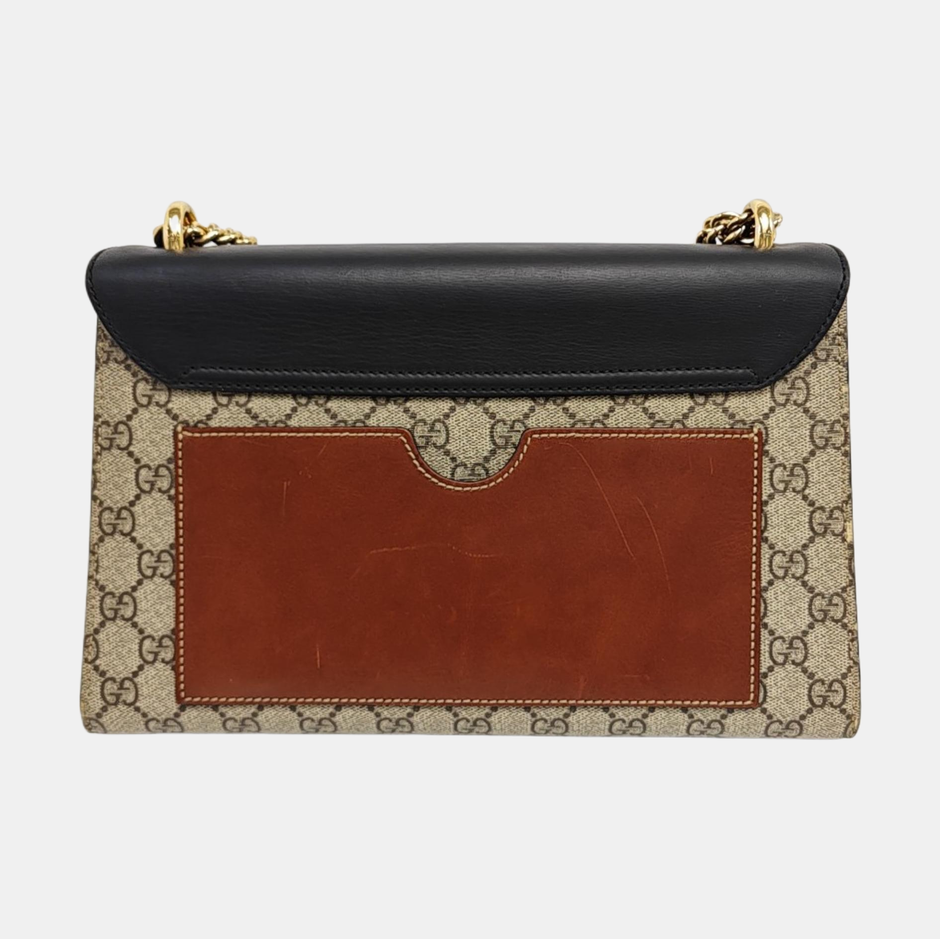 Padlock Medium Monogram Coated Canvas Beige