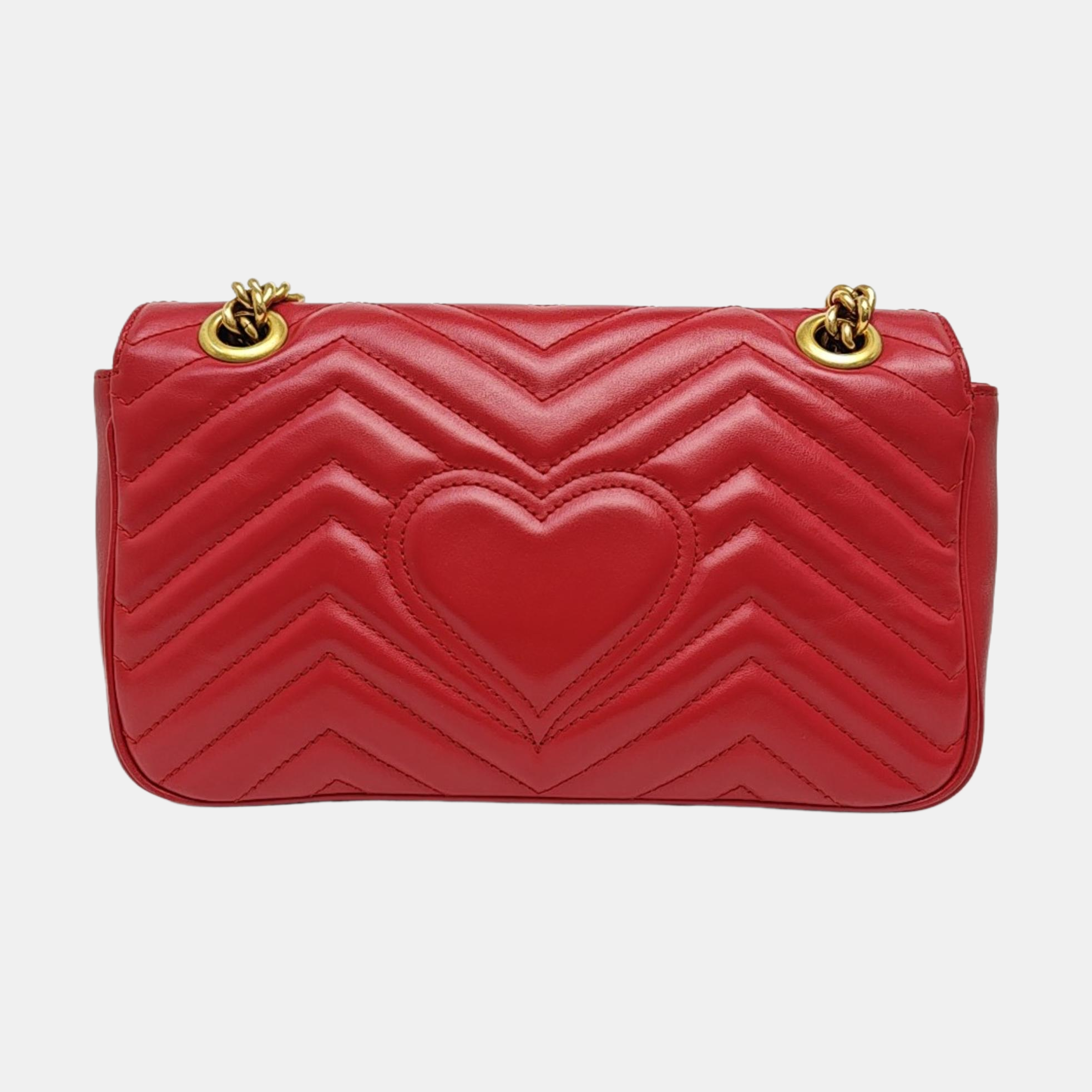 GG Marmont Medium Quilted Calfskin Red