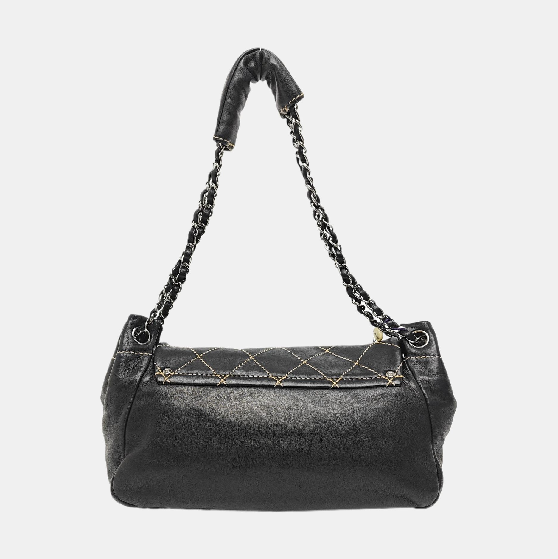 Quilted Lambskin Shoulder Bag Black