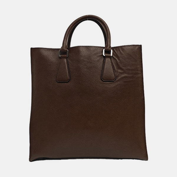 Saffiano Calfskin Tote Bag Brown