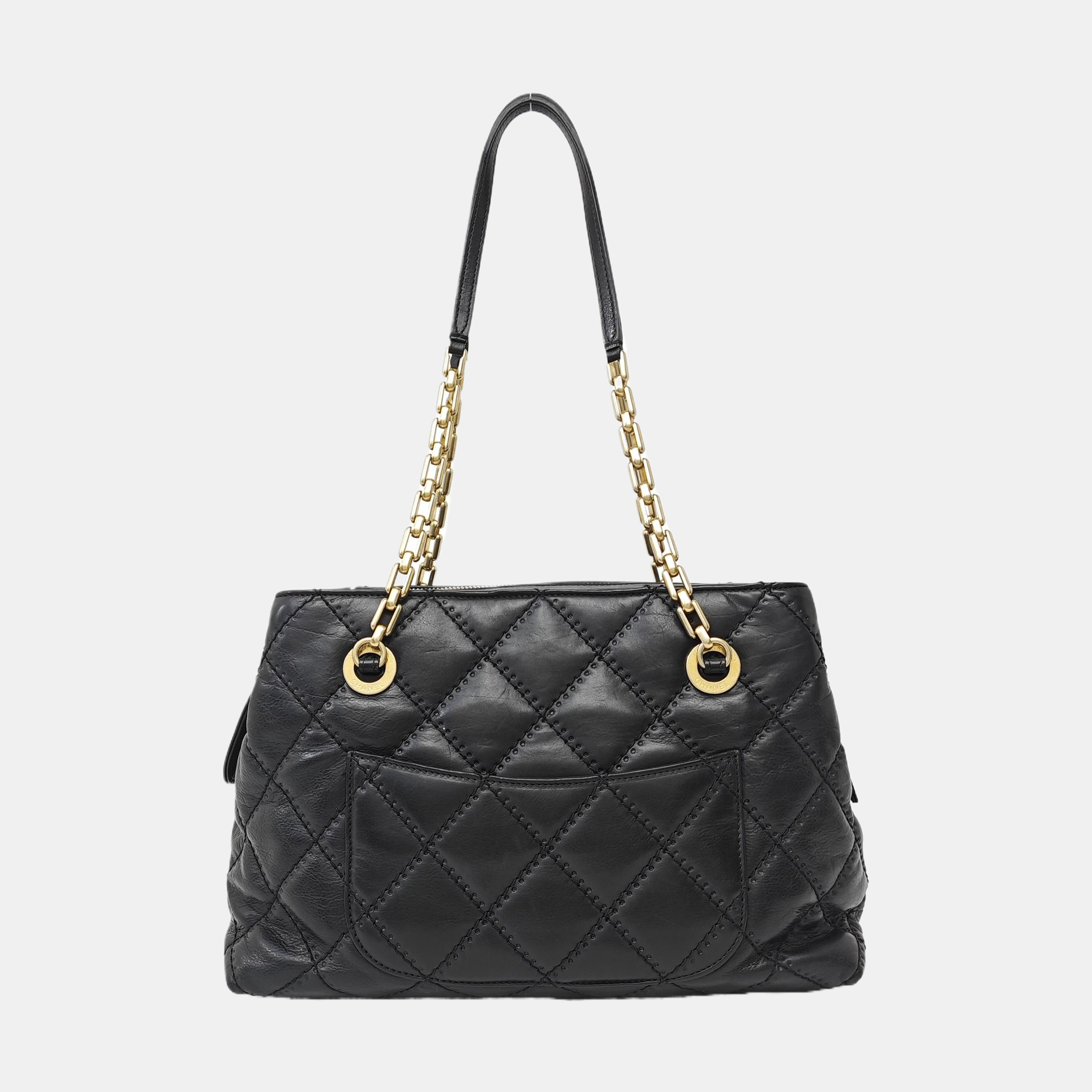 Quilted Calfskin Tote Bag Black