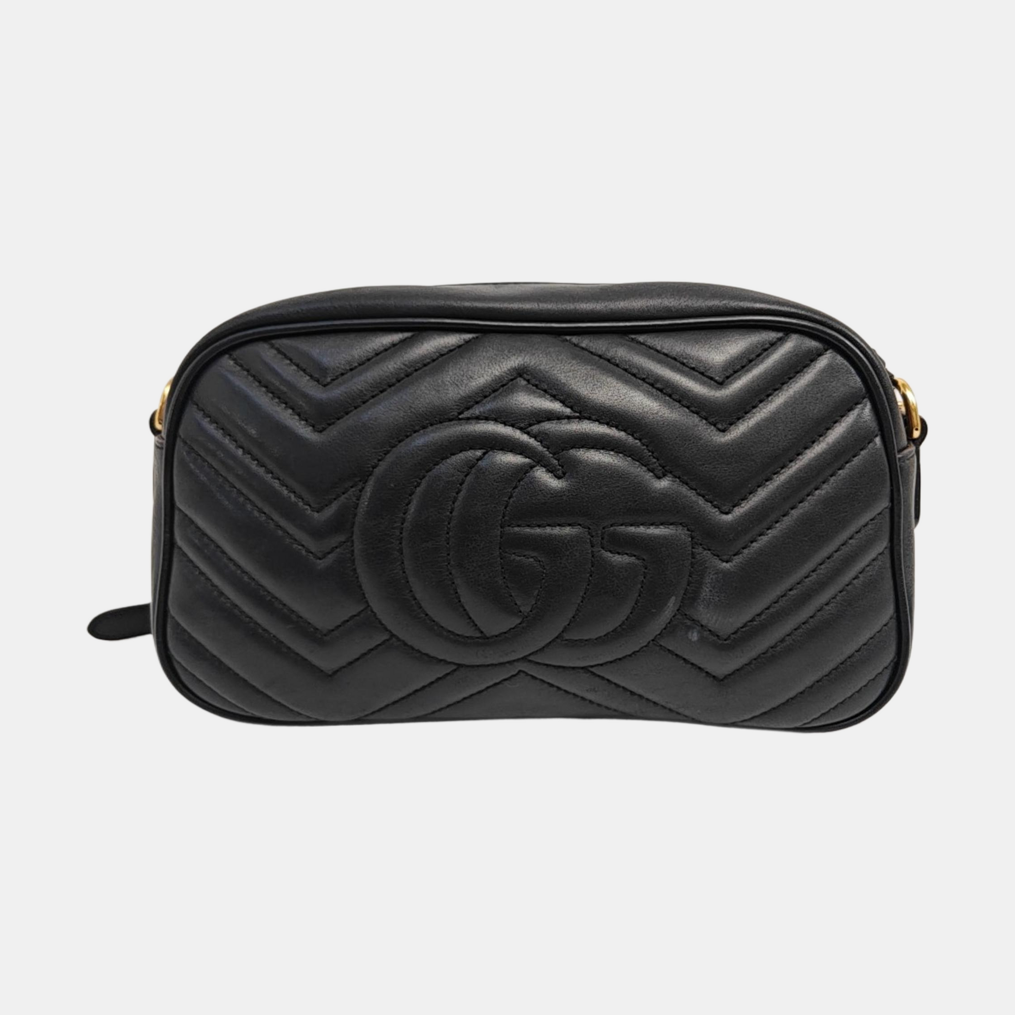 GG Marmont Small Quilted Calfskin Black