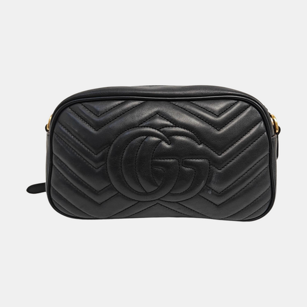 GG Marmont Small Quilted Calfskin Black