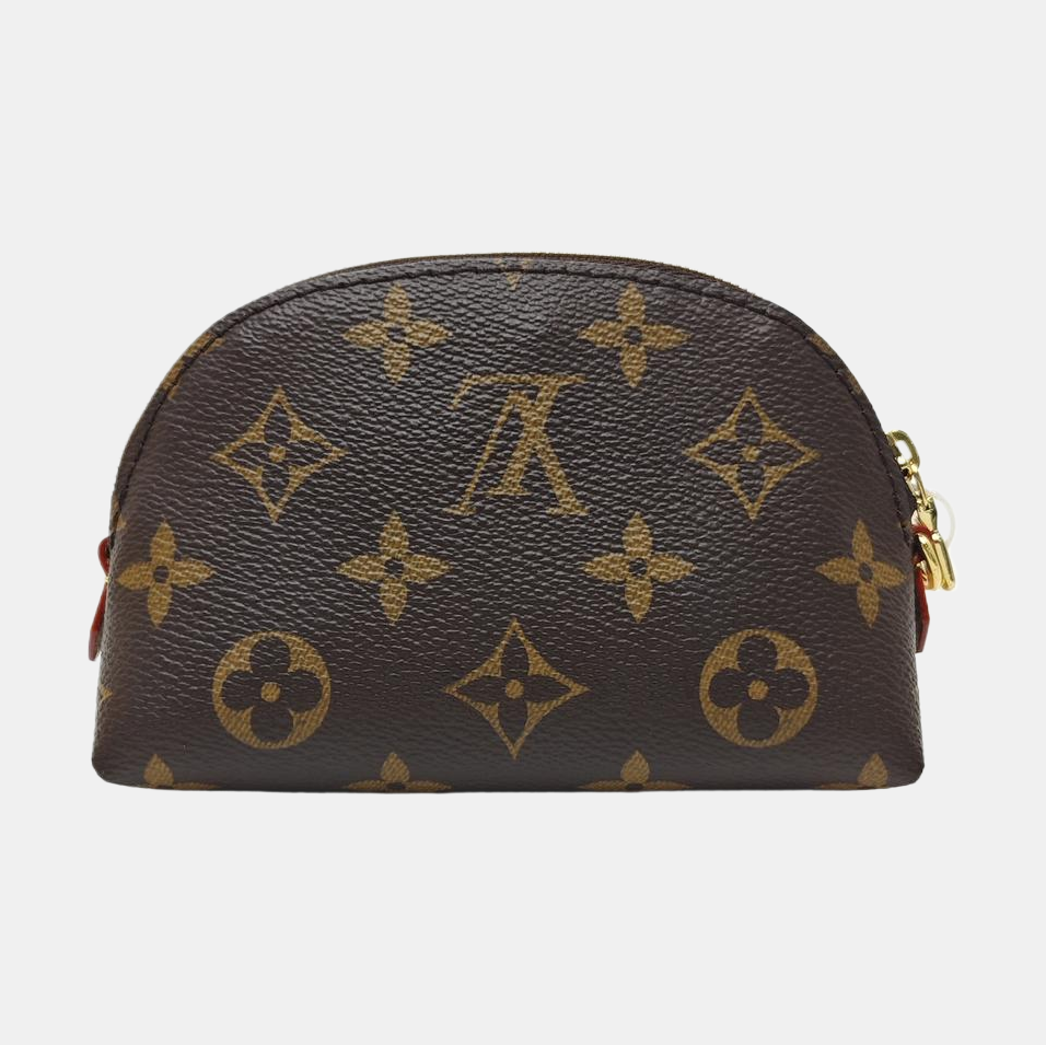 COSMETIC Monogram Coated Canvas Brown