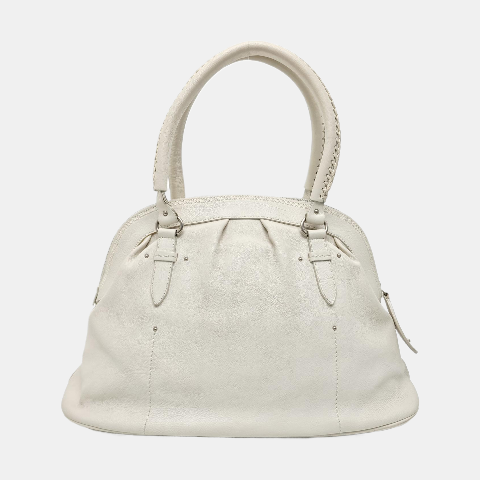Calfskin Top Handle Bag White