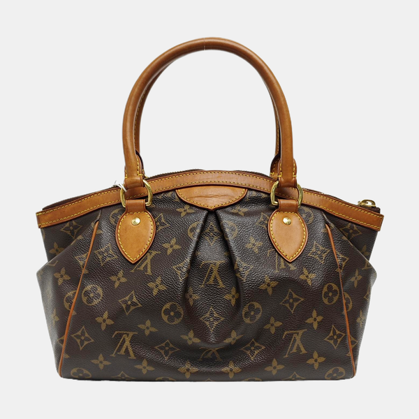 Monogram Coated Canvas Top Handle Bag Brown
