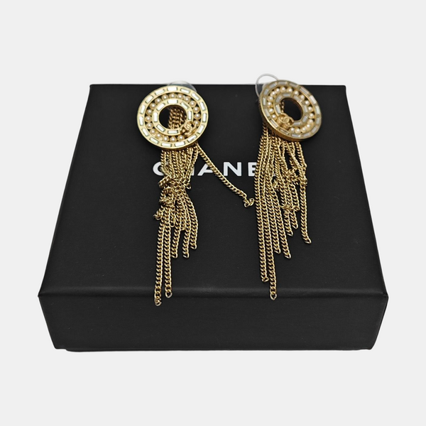 CC Logo Metal Gold Earrings