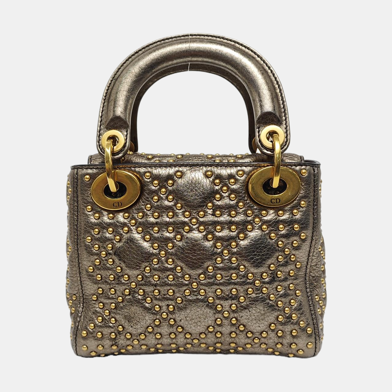 Lady Dior Mini Cannage Python Silver