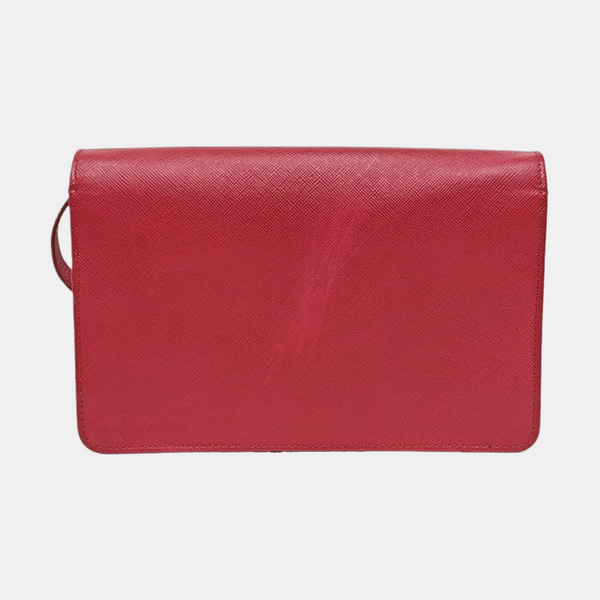 Fold Wallet Saffiano Calfskin Red