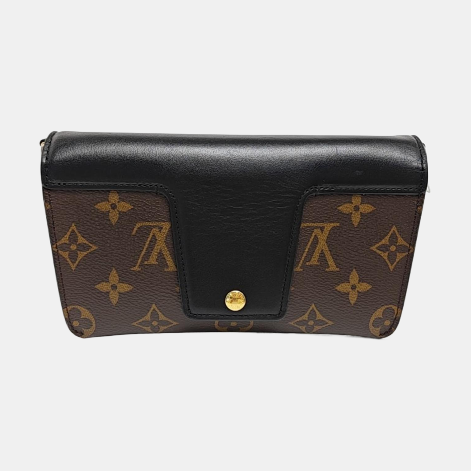 Coated Canvas Shoulder Bag Brown