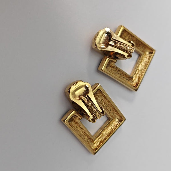 Metal Black Clip On Earrings
