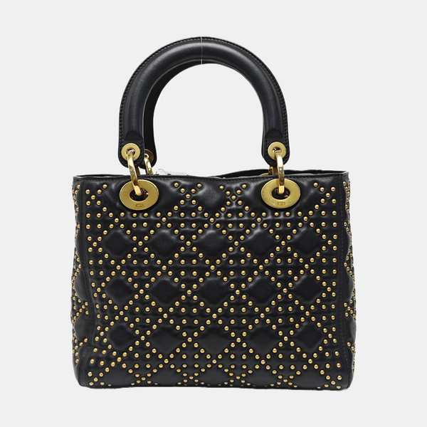 Lady Dior Medium Cannage Lambskin Black
