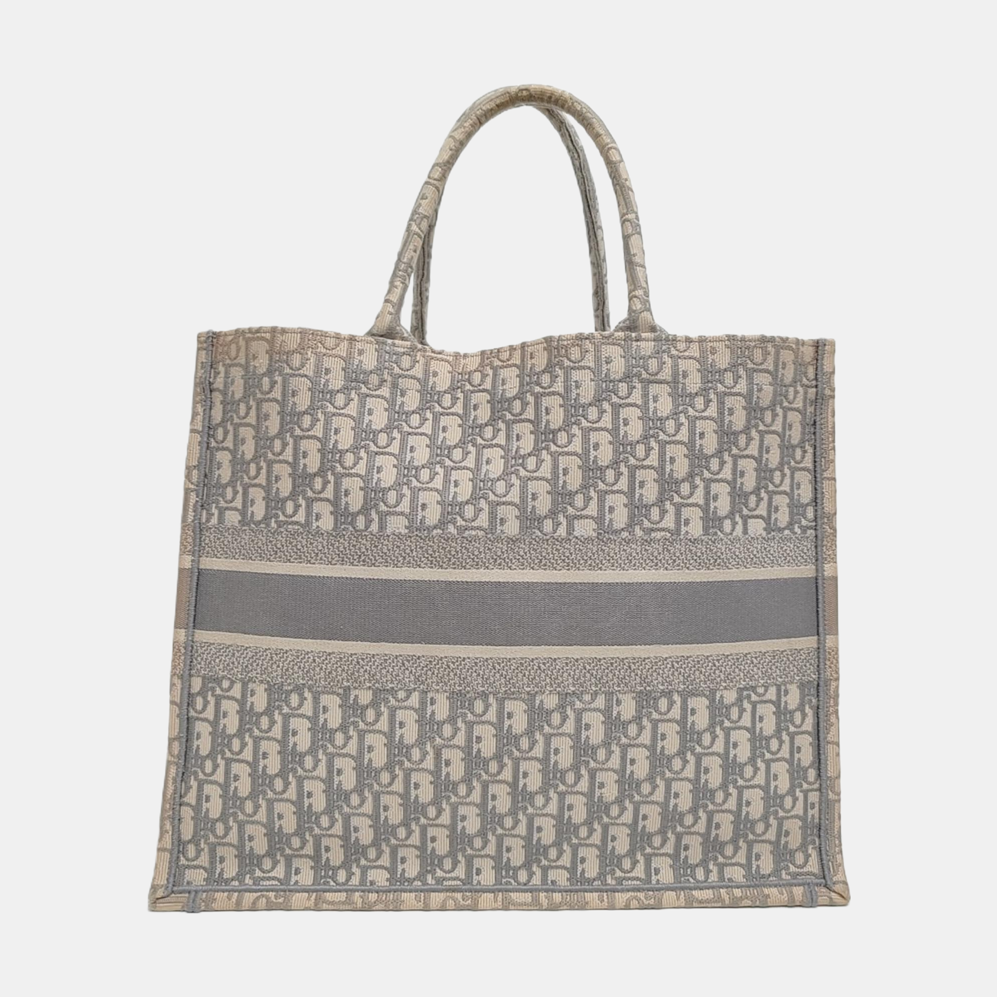 Authenticated pre-owned  Book Tote Large Monogram Canvas Grey - Tote Bag at Looply