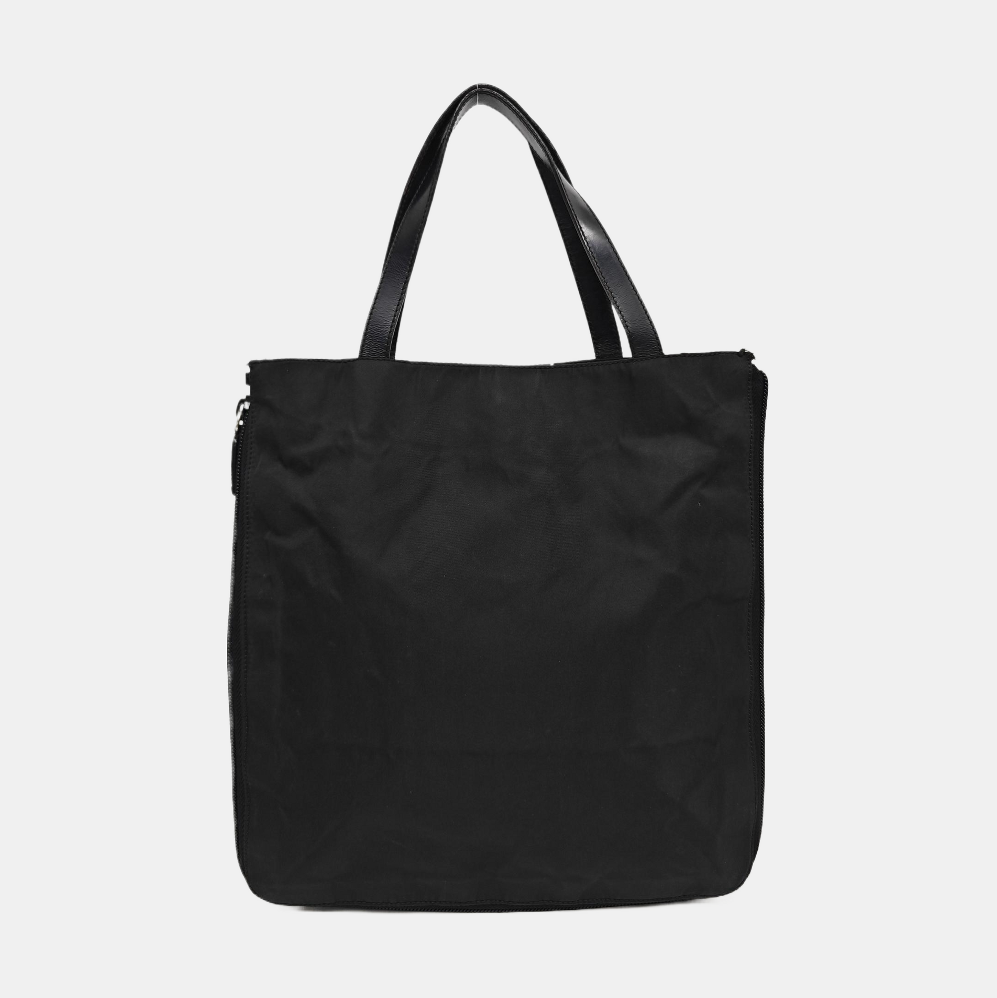 Nylon Top Handle Bag Black