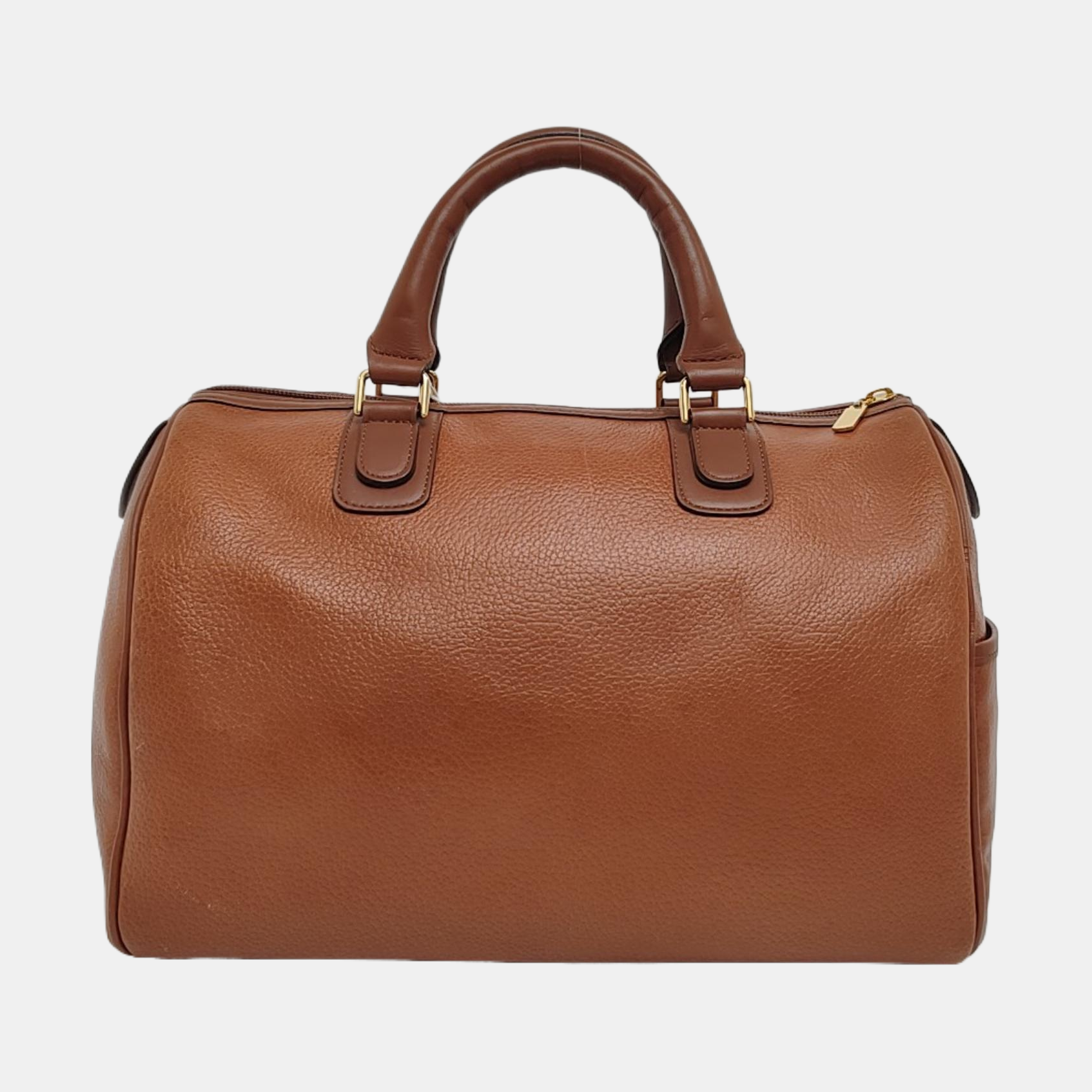 Calfskin Top Handle Bag Brown