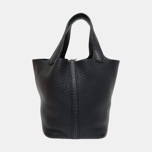 Authenticated pre-owned  Picotin Lock Clemence Black - Bucket Bag at Looply