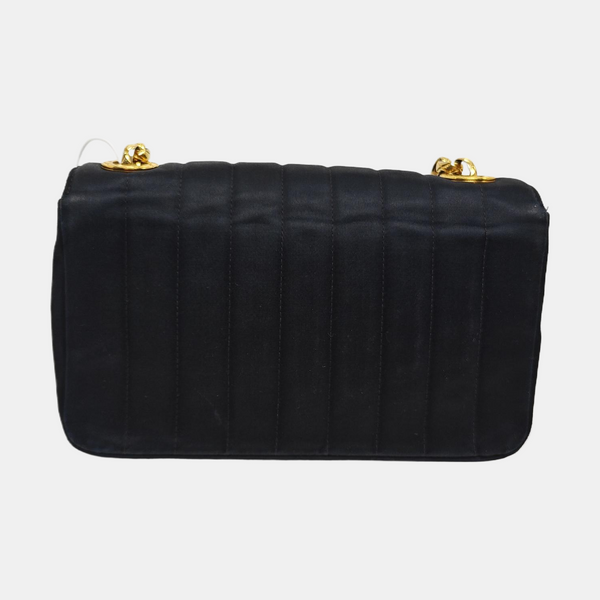 Quilted Silk Satin Black