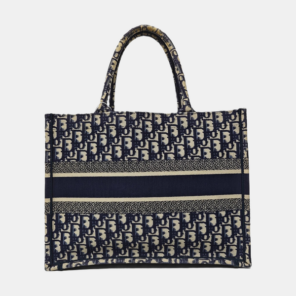 Book Tote Medium Oblique Canvas Blue