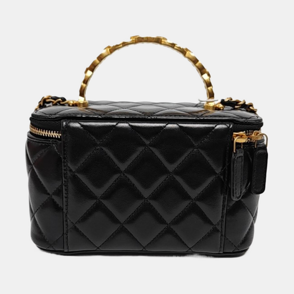 Authenticated pre-owned  VANITY CASE Quilted Lambskin Black - Shoulder Bag at Looply