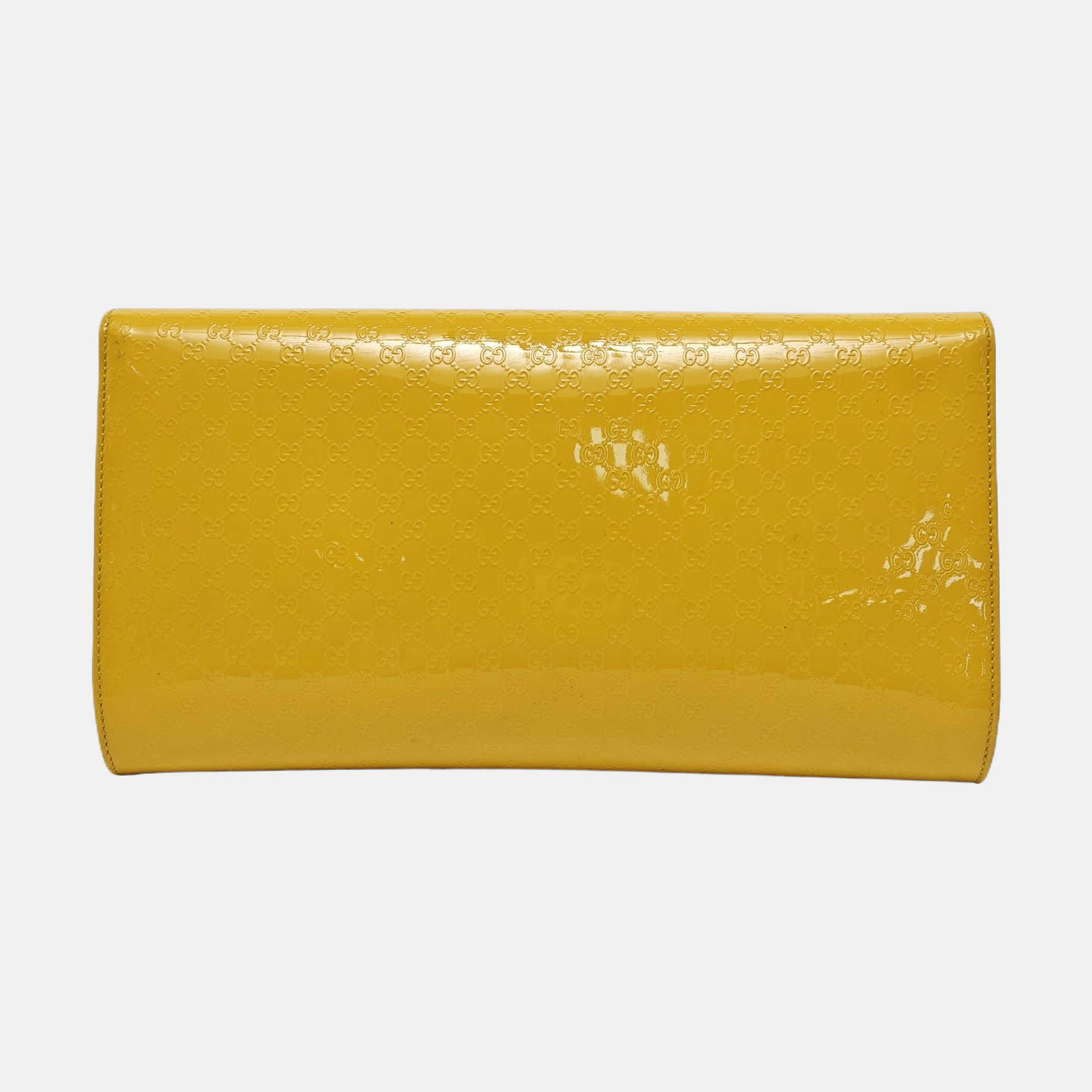 Monogram Patent Leather Clutch Yellow