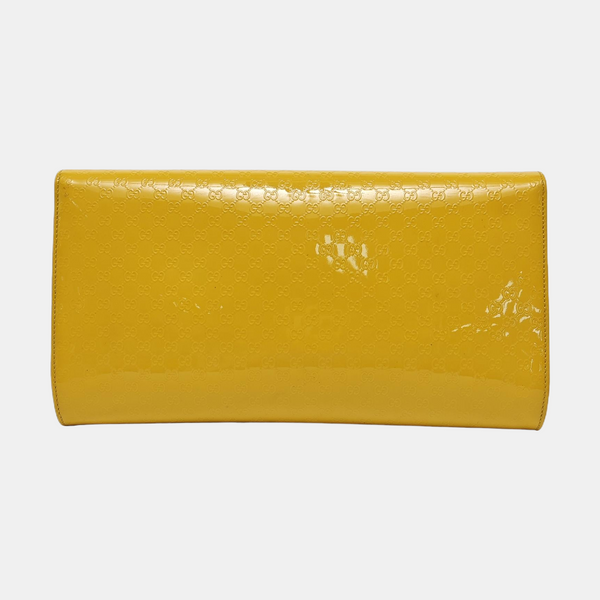 Monogram Patent Leather Clutch Yellow