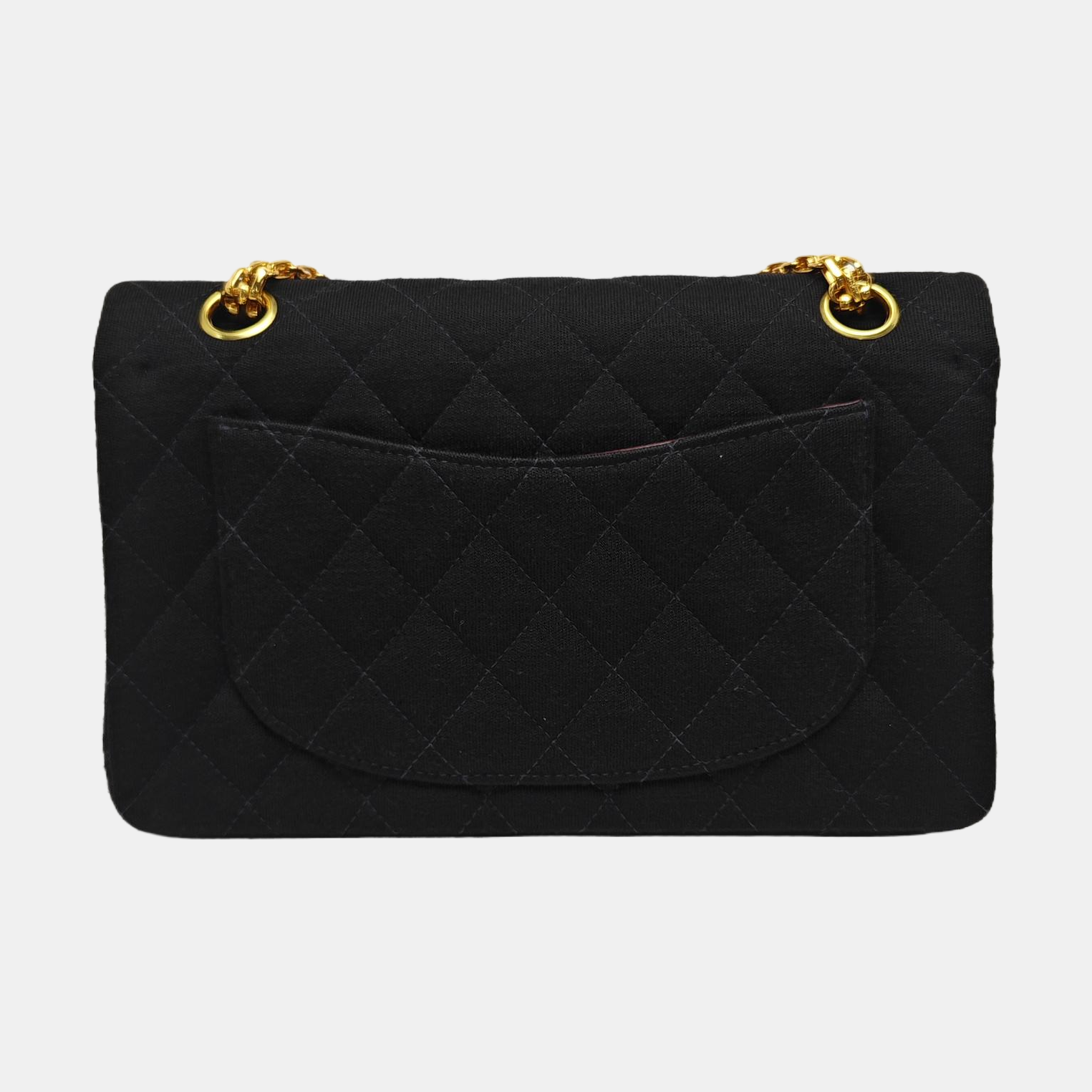 Quilted Fabric Shoulder Bag Black