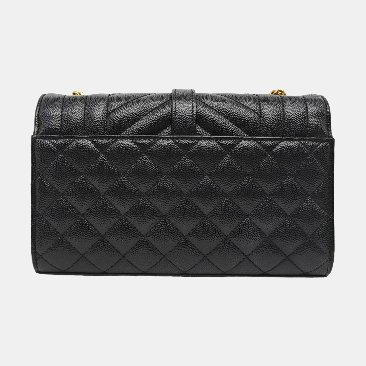 ENVELOPE Small Chevron Calfskin Black
