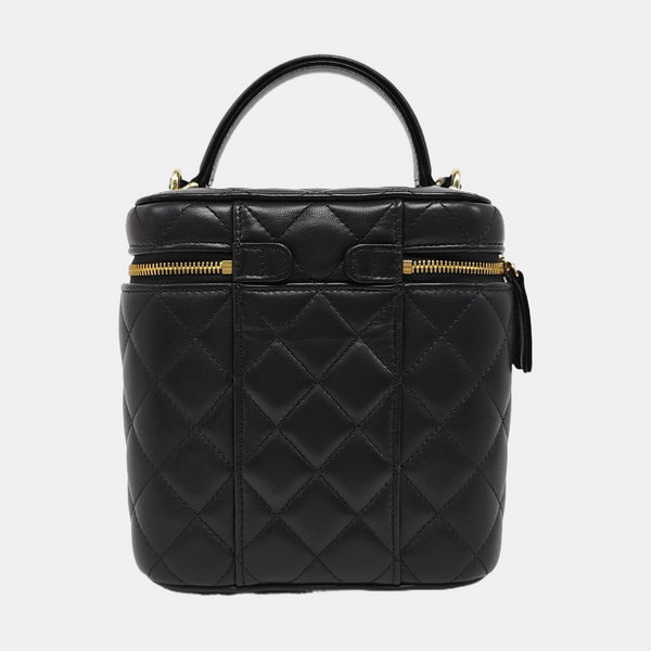 VANITY CASE Small Quilted Lambskin Black