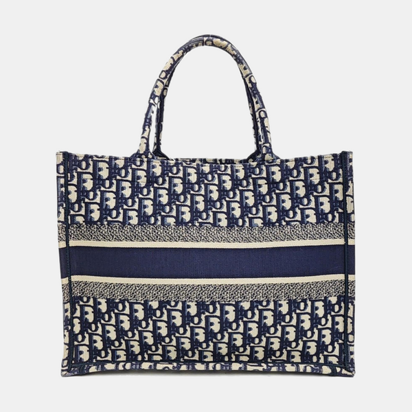 Book Tote Medium Oblique Canvas Blue