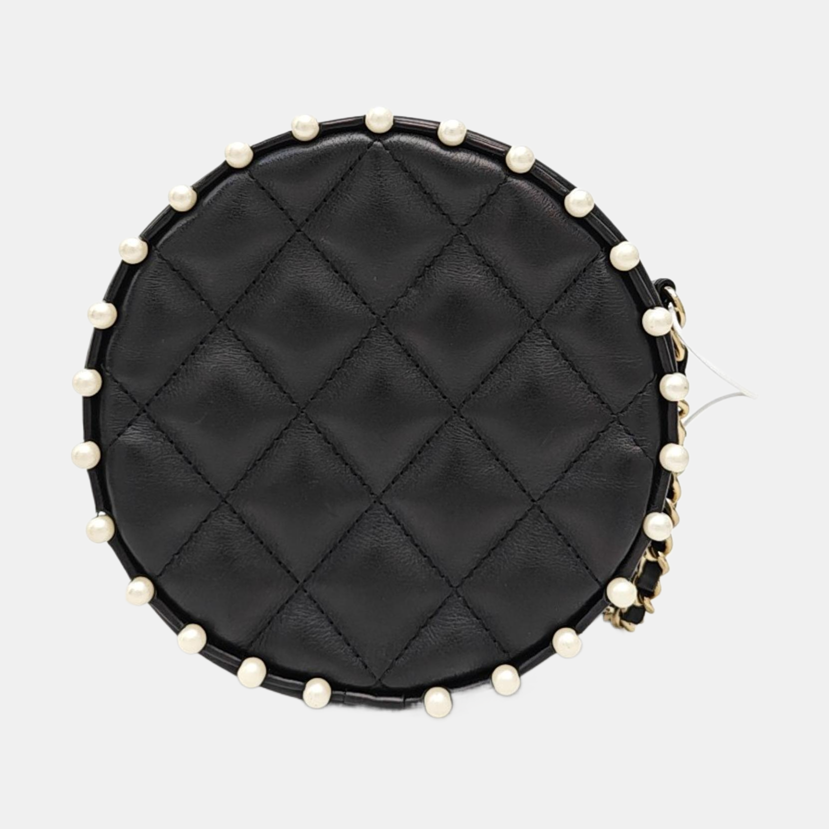 ROUND Quilted Calfskin Black