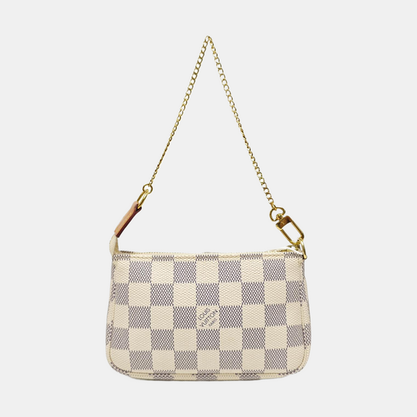 ACCESSOIRES Mini Damier Azur Coated Canvas White