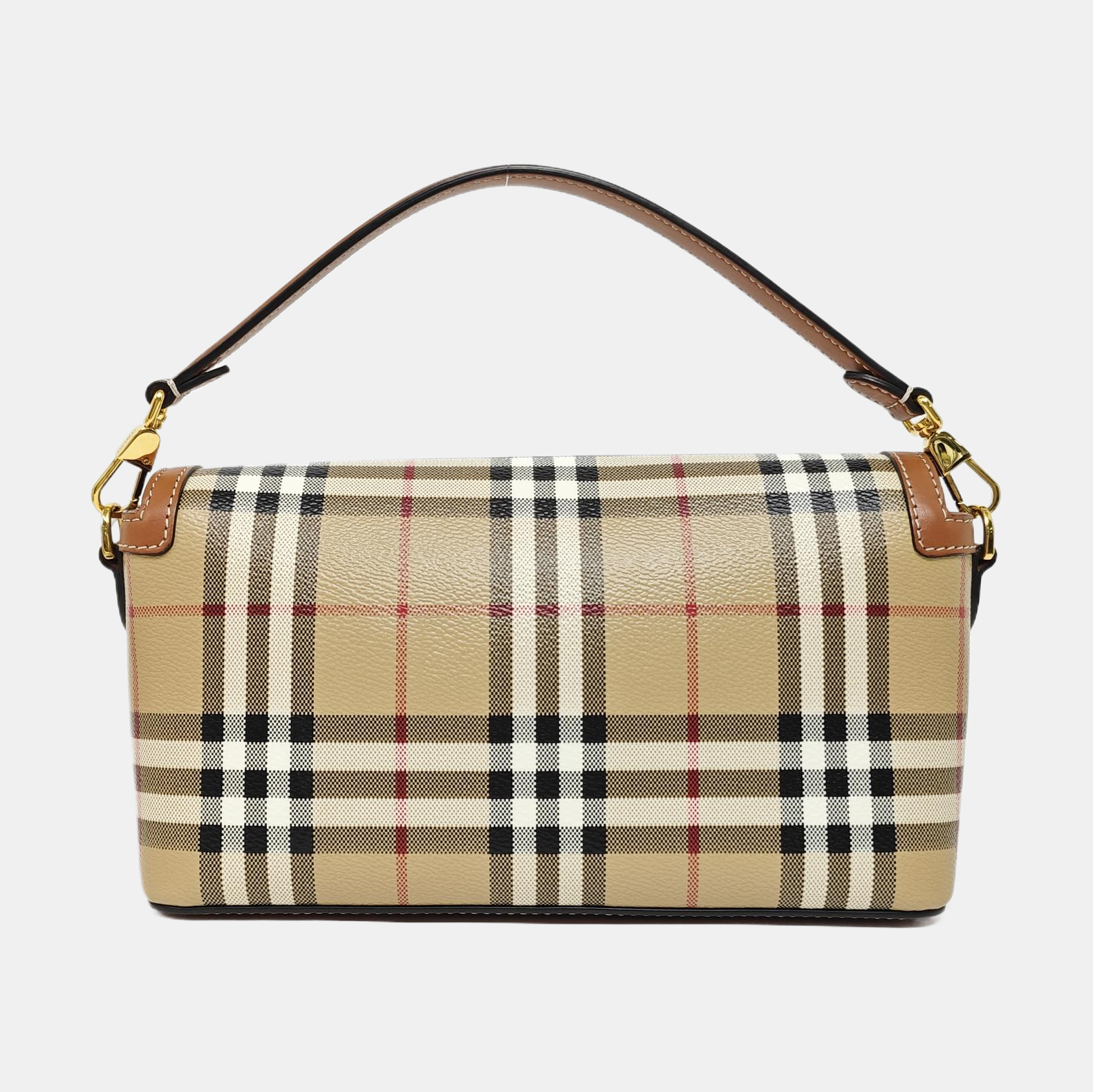Coated Canvas Shoulder Bag Beige