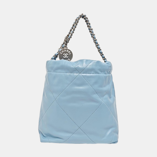 CHANEL 22 Mini Quilted Calfskin Blue