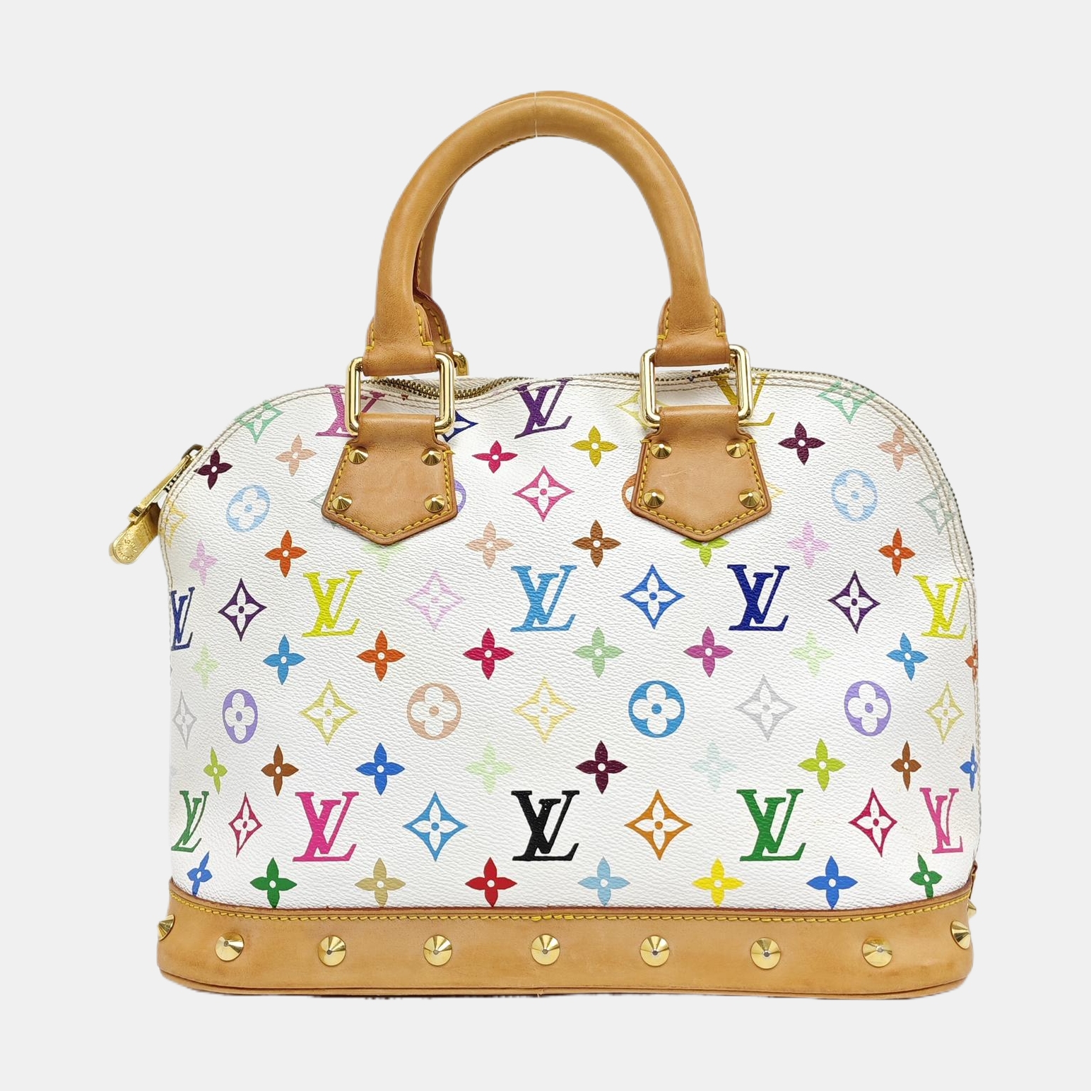 LV × TM Alma Pequeño Lona Monogram Revestida Blanca