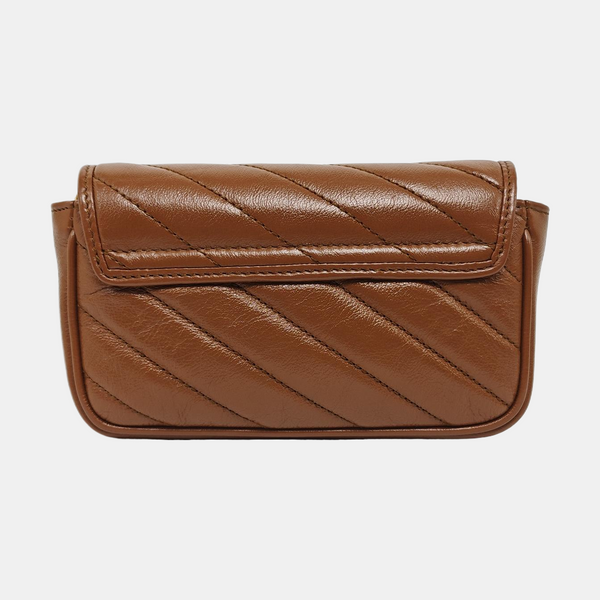 GG Marmont Mini Quilted Calfskin Brown