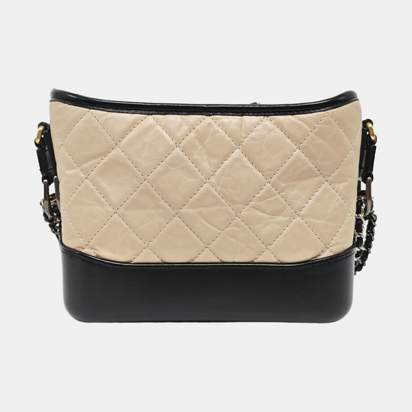 GABRIELLE Small Quilted Calfskin Beige