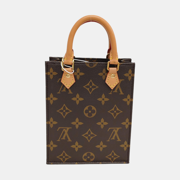 SAC PLAT Mini Monogram Coated Canvas Brown