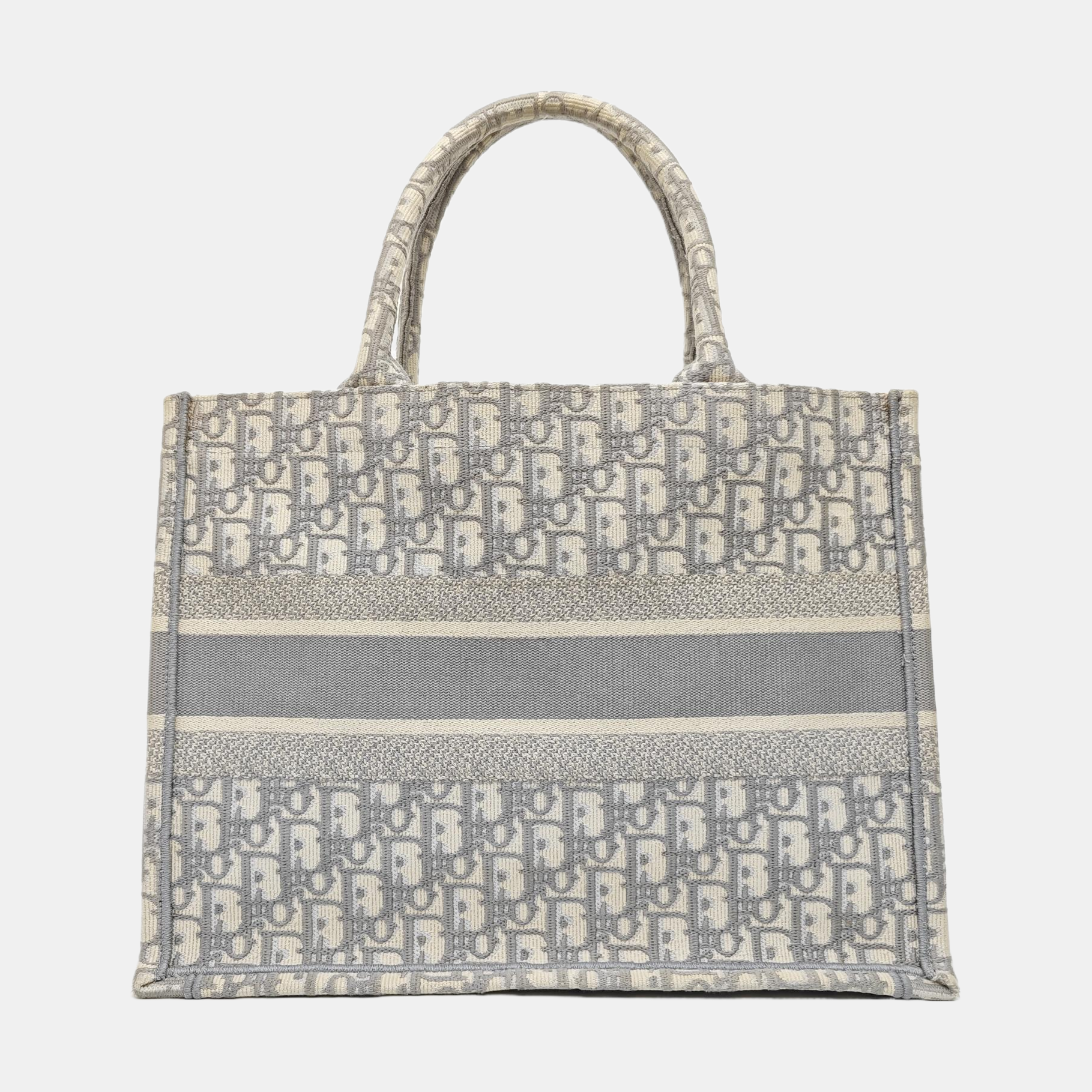 Book Tote Medium Oblique Canvas White