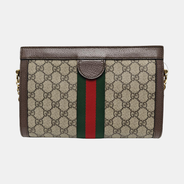 Ophidia Small Monogram Coated Canvas Beige