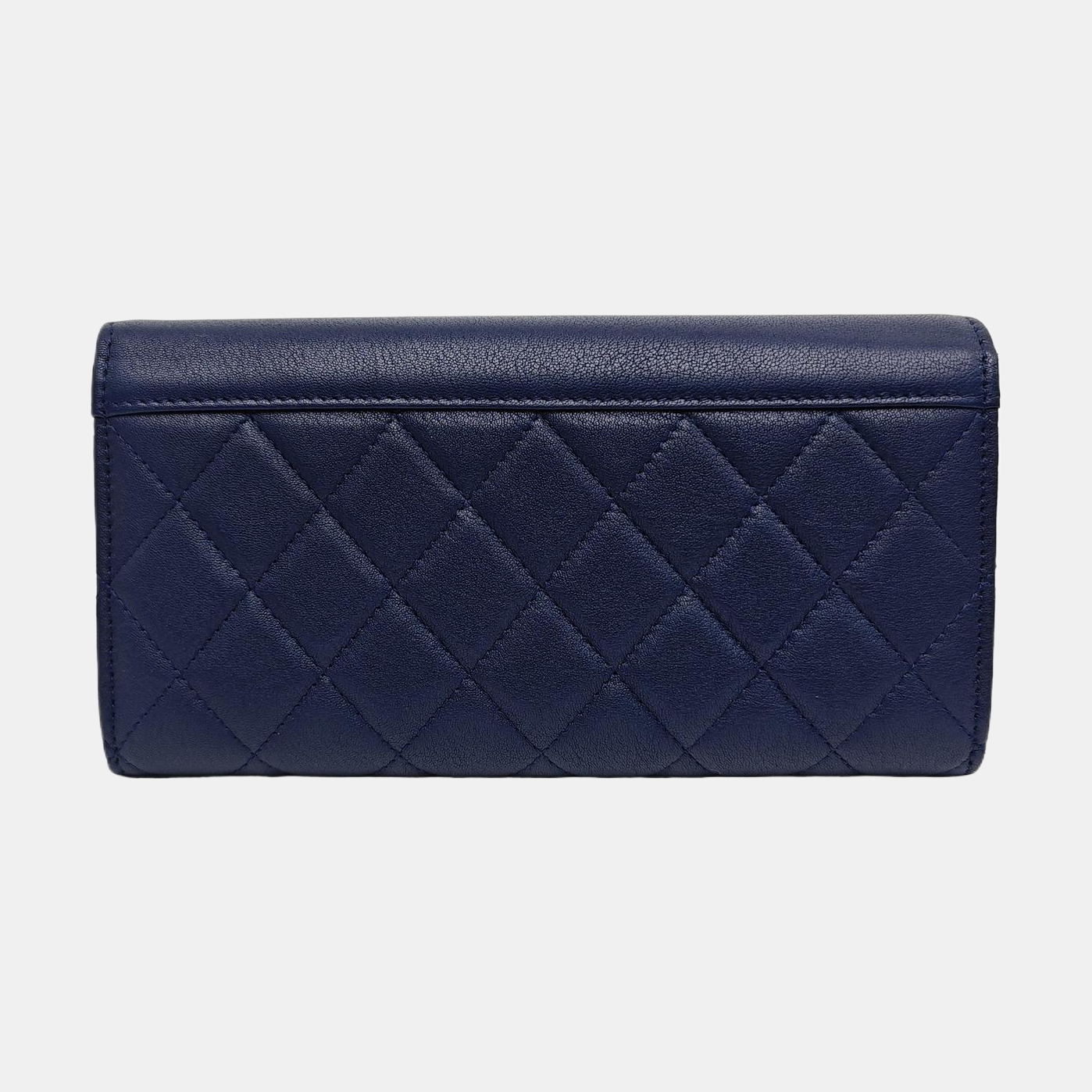 Quilted Lambskin Wallet Blue