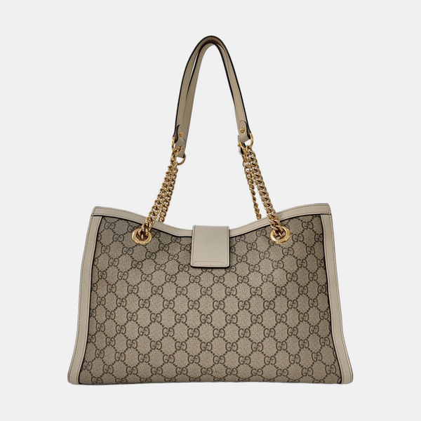 Padlock Medium Monogram Coated Canvas Beige