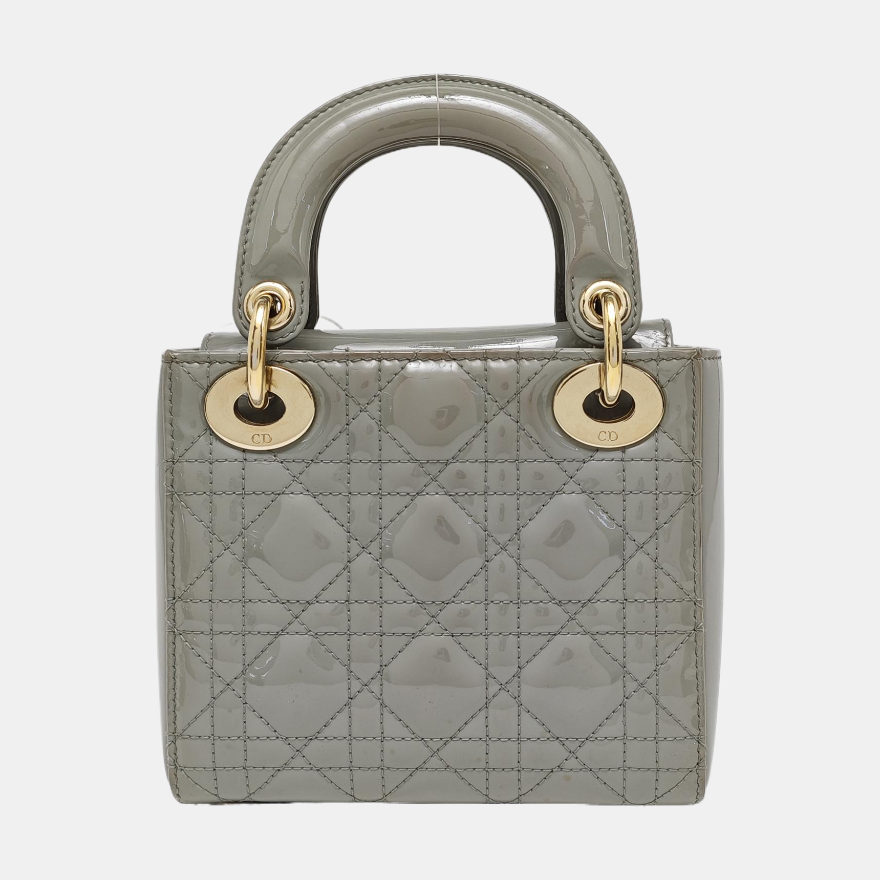 Lady Dior Mini Cannage Patent Leather Green